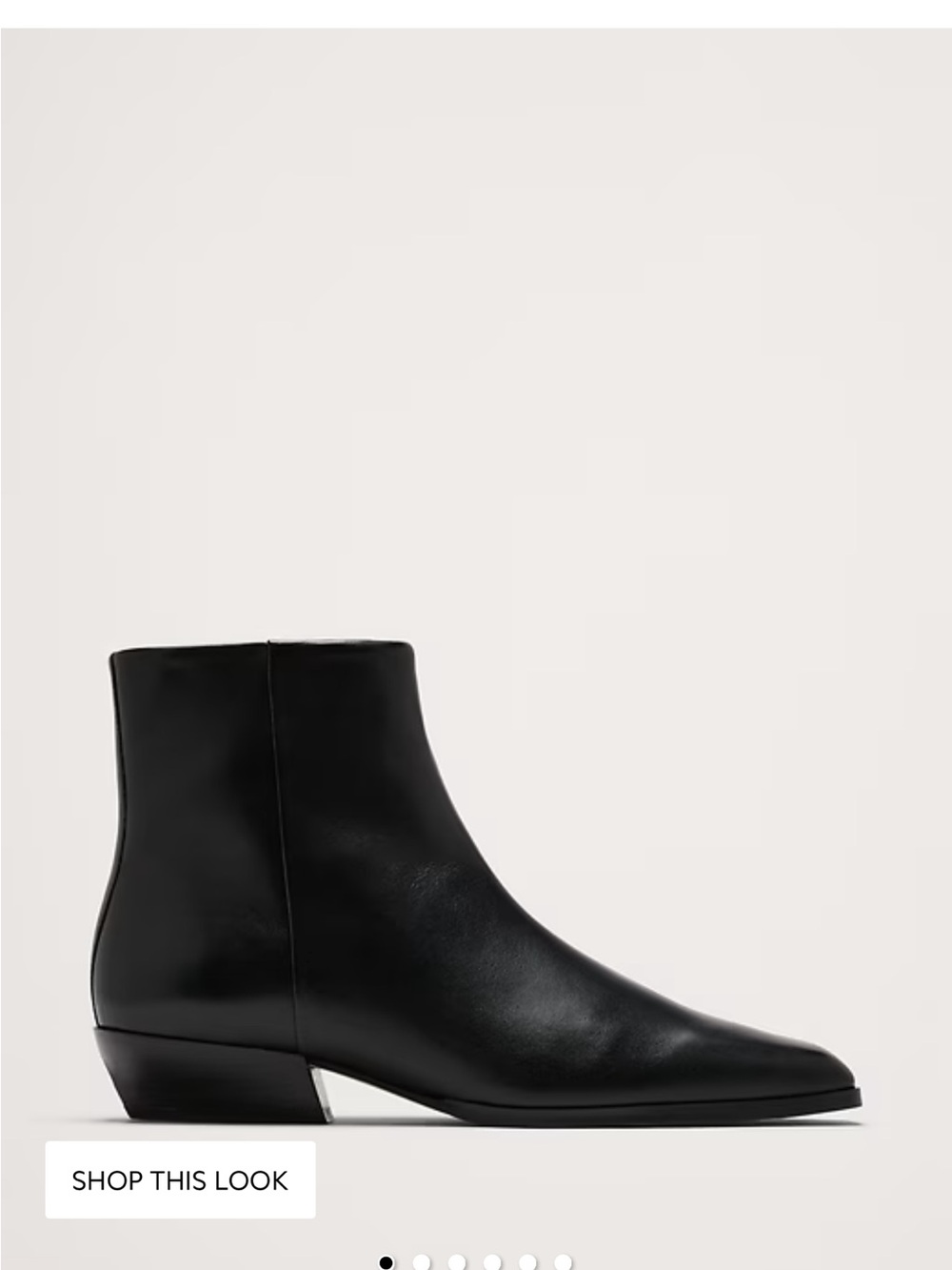 Banana Republic Italian Black Leather Square-Toe Ankle Boots with Side Zip